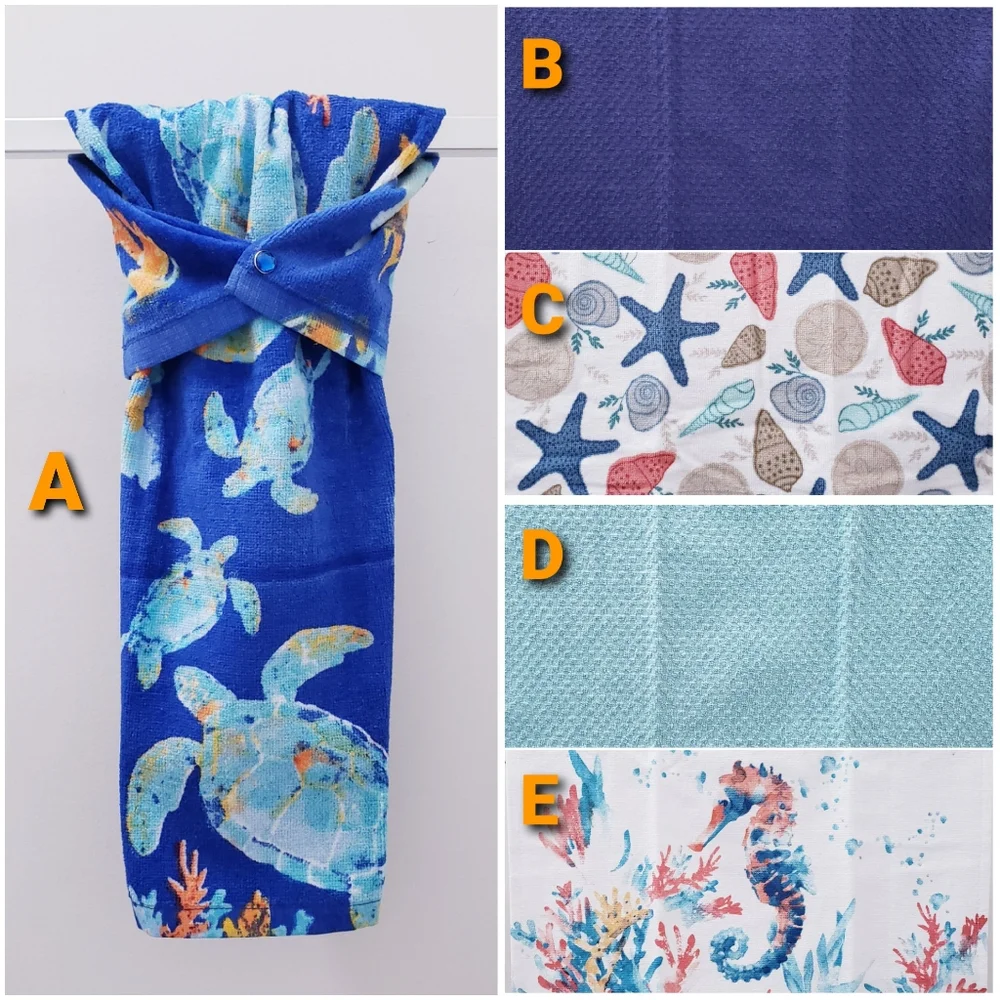 #9131-F ✅LAST ONE✅NEW! Crab Hang'N'Snap Hand Towel🤍Select snap